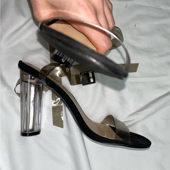 Shoe Dazzle Black Smoke Clear Heel - Picture 4 of 6